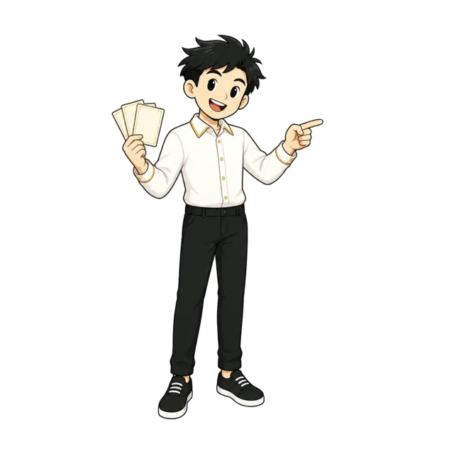 TIMI character explaining the game rules